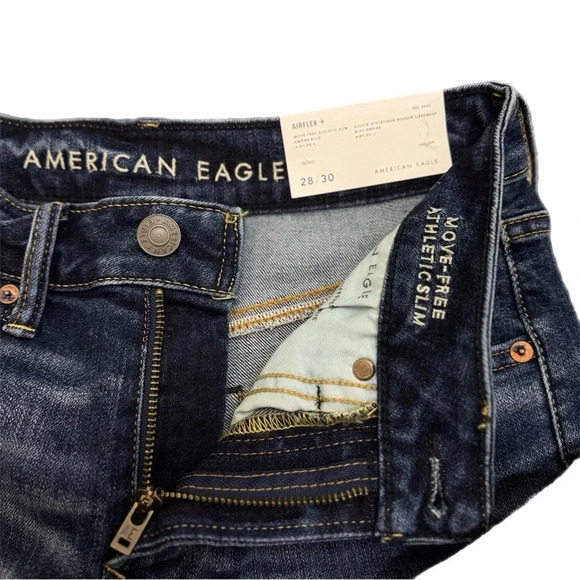 New American Eagle Move -free Athletic Slim Empire Blue Airflex 28x30 - Picture 3 of 8
